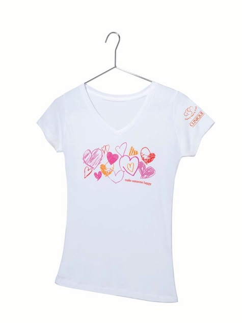 Clinique and Happy Hearts Tee