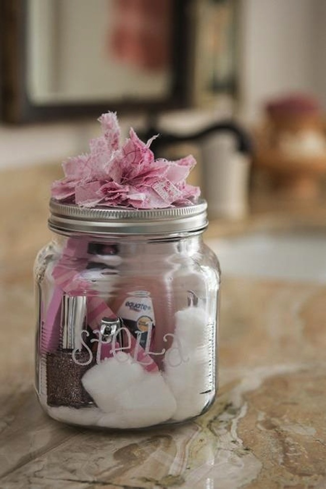 manicure in a mason jar