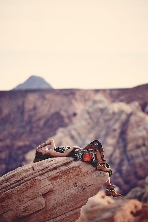 relaxing on a rock